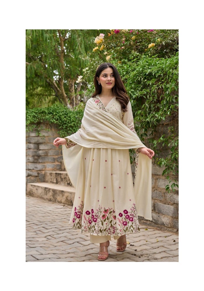 Malishka Export Chanderi Silk Embroidery Anarkali Kurta for Women - Image 5